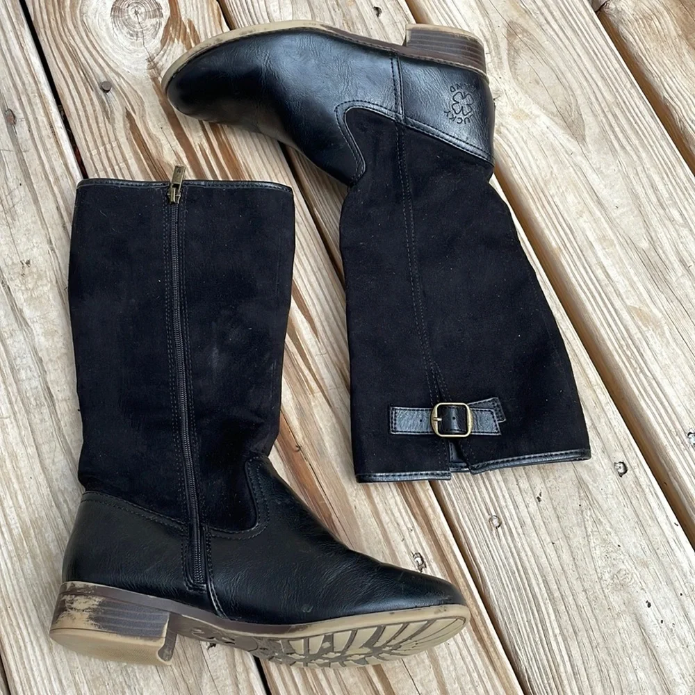 Lucky Brand Willa Girls Black Riding Boots Size 4M